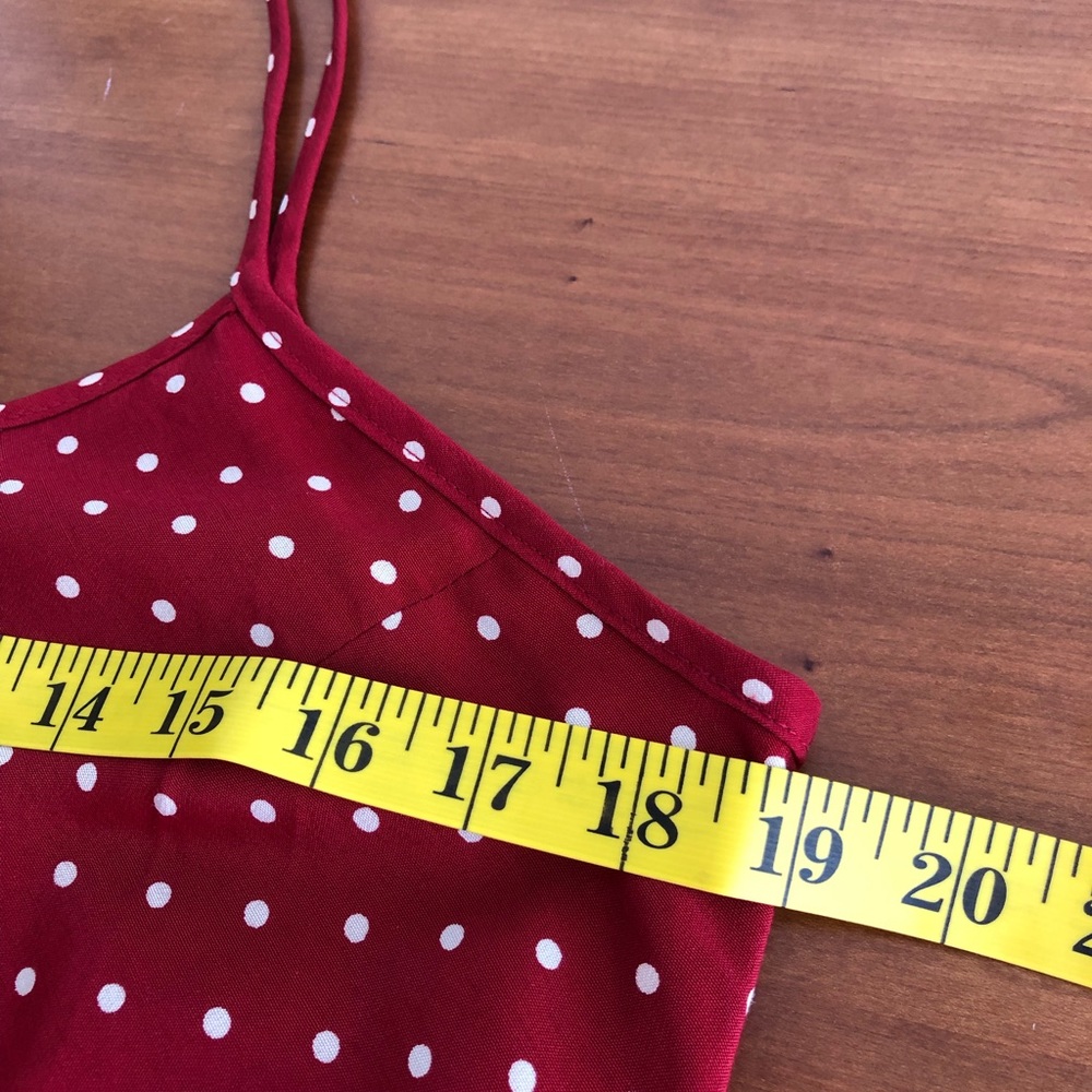 Red white Polka Dot Sleeveless Maxi - Picture 8 of 10